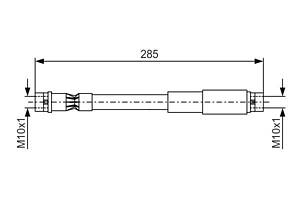 BOSCH 1 987 476 406 Шланг гальмівний (передній) Audi 80/90 89- (L=285mm)