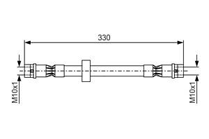 BOSCH 1 987 476 410 Шланг гальмівний (передній) VW Passat -97 (L=330mm)