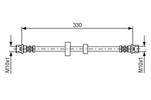 BOSCH 1 987 476 411 Шланг тормозной (передний) VW T4 91-03 (L=330mm)