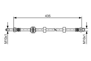 BOSCH 1 987 476 415 Шланг гальмівний (передній) VW Caddy II 95-04 (L=435mm)