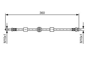 BOSCH 1 987 476 713 Шланг тормозной (передний) Ford Galaxy/VW Sharan 95-10 (L=455mm)