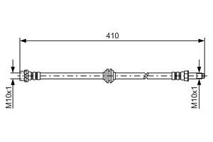 BOSCH 1 987 476 753 Шланг тормозной (передний) BMW 3 (E46) 99-07 (L=410mm)