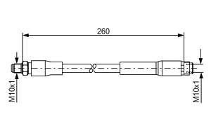 BOSCH 1 987 476 760 Шланг тормозной (передний) MB A-class (W168) 98-04/E-class (W210) 96-03 (L=280mm)