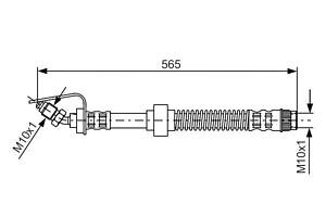 BOSCH 1 987 476 906 Шланг гальмівний (передній) Renault Master/Opel Movano 98- (верхній) (L=518mm)