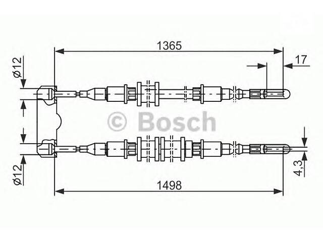 Bosch 1 987 477 130. Трос гальмiвний