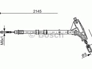 Bosch 1 987 477 592. Трос, паркувальна гальмівна система