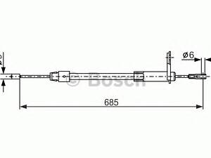 Bosch 1 987 477 810. Трос гальмiвний