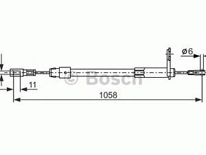 Bosch 1 987 477 849. Трос тормозной левый