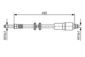 BOSCH 1 987 481 005 Шланг гальмівний (передній) MB Sprinter (B904)/Vito (W638) 96-06 (495mm)