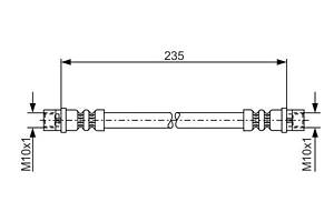 BOSCH 1 987 481 008 Шланг тормозной (задний) MB Sprinter 408-416/VW LT 96-06 (235mm)