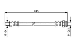 BOSCH 1 987 481 013 Шланг тормозной (передний) Mitsubishi L200/Pajero 90-07 (223mm)