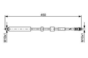 BOSCH 1 987 481 051 Шланг гальмівний (передній) Citroen Berlingo/Peugeot Partner 08- (L=422mm)