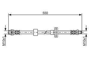 BOSCH 1 987 481 056 Шланг гальмівний (передній) BMW X3 (E83) 04-11 (L=526mm)