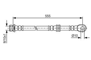 BOSCH 1 987 481 087 Шланг тормозной (задний) Mitsubishi Pajero IV 06- (L=555mm)