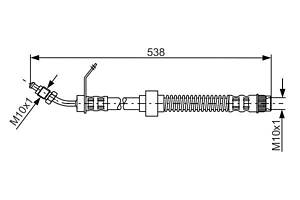 BOSCH 1 987 481 151 Шланг гальмівний (передній) Renault Master/Opel Movano 98- (L=530mm)