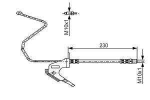 BOSCH 1 987 481 161 Шланг тормозной (задний) Opel Astra G/H/Combo 98-(L) (L=225mm)