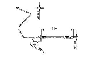 BOSCH 1 987 481 162 Шланг тормозной (задний) Opel Combo 01-(R) (L=225mm)