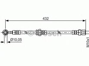 Bosch 1 987 481 383. Шланг гальм. передній лiв