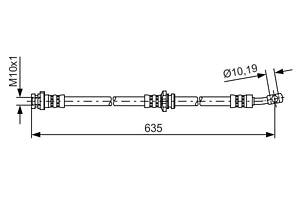 BOSCH 1 987 481 432 Шланг гальмівний (передній) Nissan Qashqai 07-13 (L) (L=625mm)