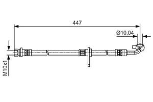 BOSCH 1 987 481 511 Шланг гальмівний (передній) Honda CR-V III 06- (L) (L=435mm)