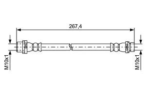 BOSCH 1 987 481 583 Шланг тормозной (задний) BMW X5 (E70/F15/F85)/X6 (E71/E72/F16/F86) 06-19 (L=245mm) (R)