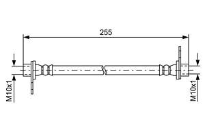 BOSCH 1 987 481 586 Шланг тормозной (задний) Mitsubishi Lancer VIII/Outlander II 06- (R) (L=235mm)