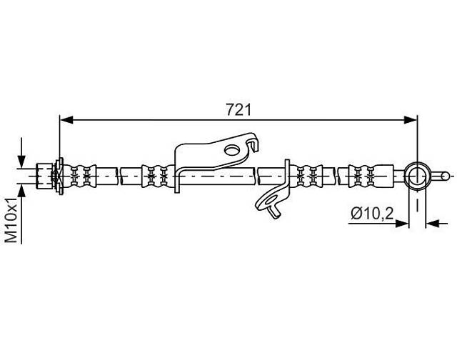BOSCH 1 987 481 635 Шланг тормозной (передний) Toyota Prius/Lexus CT 08- (L=721mm)
