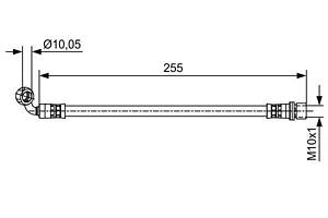 BOSCH 1 987 481 647 Шланг гальмівний (задній) Lexus GX/Toyota Land Cruiser 01- (L) (L=255mm)