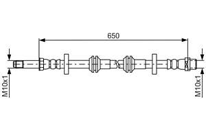 BOSCH 1 987 481 690 Шланг тормозной (передний) Audi A6/A7 10- (L=650mm)