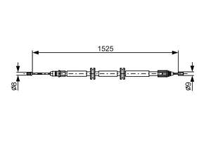 BOSCH 1 987 482 142 Трос ручника (задній) (R) Renault Kangoo 01- (1525/1235mm)