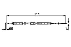 BOSCH 1 987 482 200 Трос ручника (задний) (L) Fiat Panda 03- (1425/1176mm)