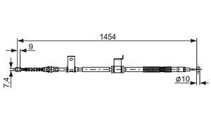 BOSCH 1 987 482 294 Трос ручника (задній) (R) Opel Antara/Chevrolet Captiva 06- (1454/1277mm)