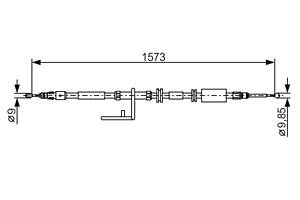 BOSCH 1 987 482 313 Трос ручника (задний) (R) Land Rover Freelander 06-14 (1573/1292mm)