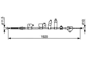 BOSCH 1 987 482 438 Трос ручника (задний) (R) Toyota Auris 07- (1920mm)