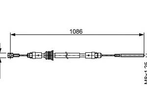 BOSCH 1 987 482 547 Трос ручника (передний) Renault Master/Opel Movano 2.3 dCi/CDTI 10- (1086mm)