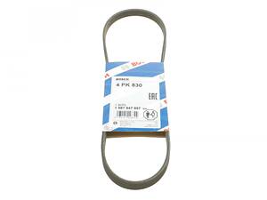 BOSCH 1 987 947 857 Ремень генератора Nissan Primera/Micra/Note 1.2-2.0 90-10/Chevrolet Aveo 1.2 04- (4PK830)