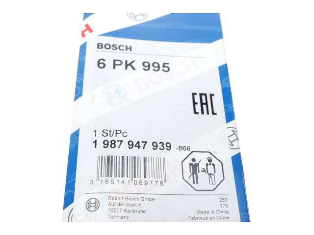 BOSCH 1 987 947 939 Ремінь генератора Citroen Jumper/Fiat Ducato 2.8HDi/JTD 00- (ALT,WP) (6PK995) - Фото 6