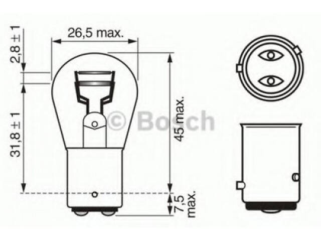 bosch p21/4w 12v21/4w автолампа - Фото 1