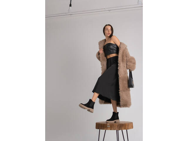 Ботинки без застежки замшевые челси демисезон байка женские 41 - Фото 4