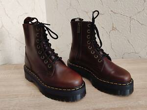 Ботинки Dr. Martens Vegan Jadon Ii Cherry Red Oxford Rub Off 39р/27 см