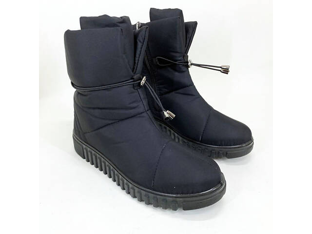 Черевики жіночі утеплені чорні 38р 25см, Жіночі зимові дутики - Фото 1