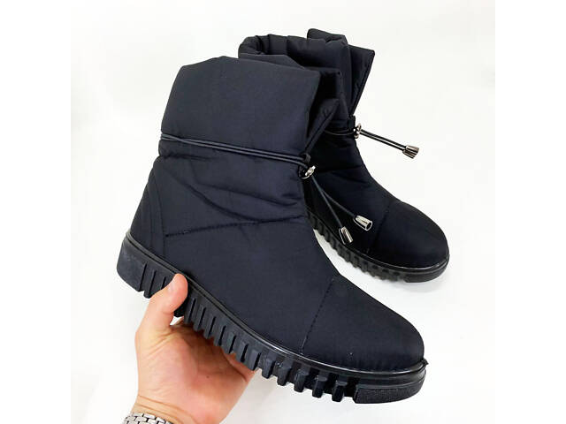 Черевики жіночі утеплені чорні 38р 25см, Жіночі зимові дутики - Фото 3