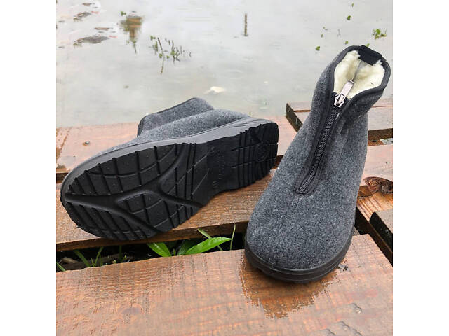 Черевики чоловічі утеплені на застібці 45 розмір 30см, чоловічі робочі черевики - Фото 3