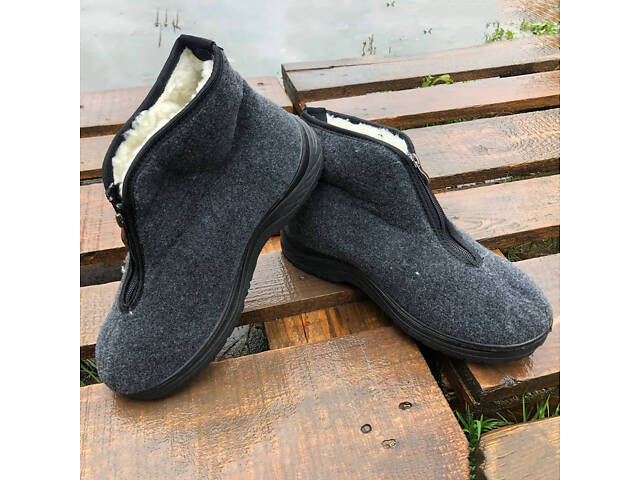 Черевики чоловічі утеплені на застібці 45 розмір 30см, чоловічі робочі черевики - Фото 4