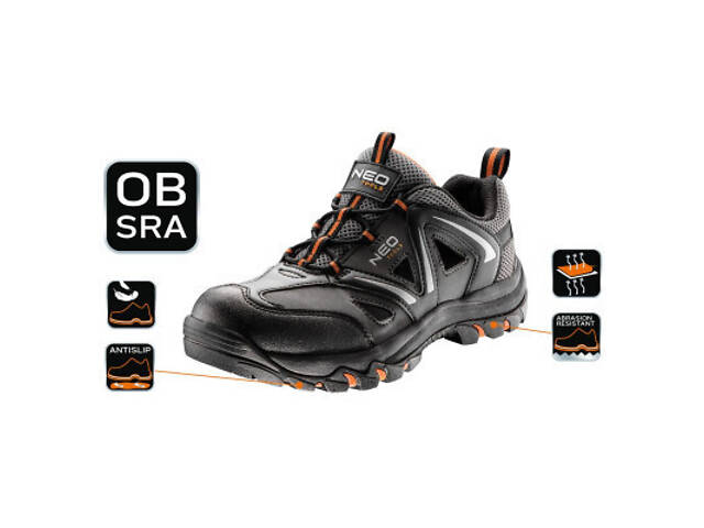 Чоботи робочі Neo Tools кросівки дихаючі, підошва EVA, клас захисту OB, SRA, р.43 (82-724) - Фото 3