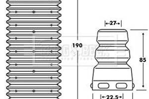 Комплект пилозахисних ковпаків, амортизатор Borg & Beck BPK7001