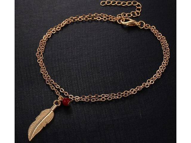 Браслет на ногу (Анклет) Primo - Feather Gold - Фото 2