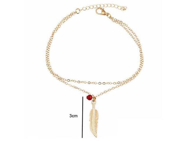 Браслет на ногу (Анклет) Primo - Feather Gold - Фото 4