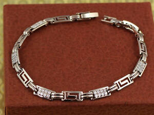 Браслет Xuping Jewelry грецький з фіанітами 20 см 6 мм сріблястий love-shopping