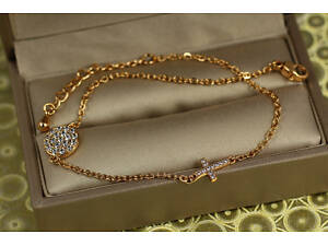 Браслет Xuping Jewelry якірний монетка з хрестиком 19 см золотистий love-shopping